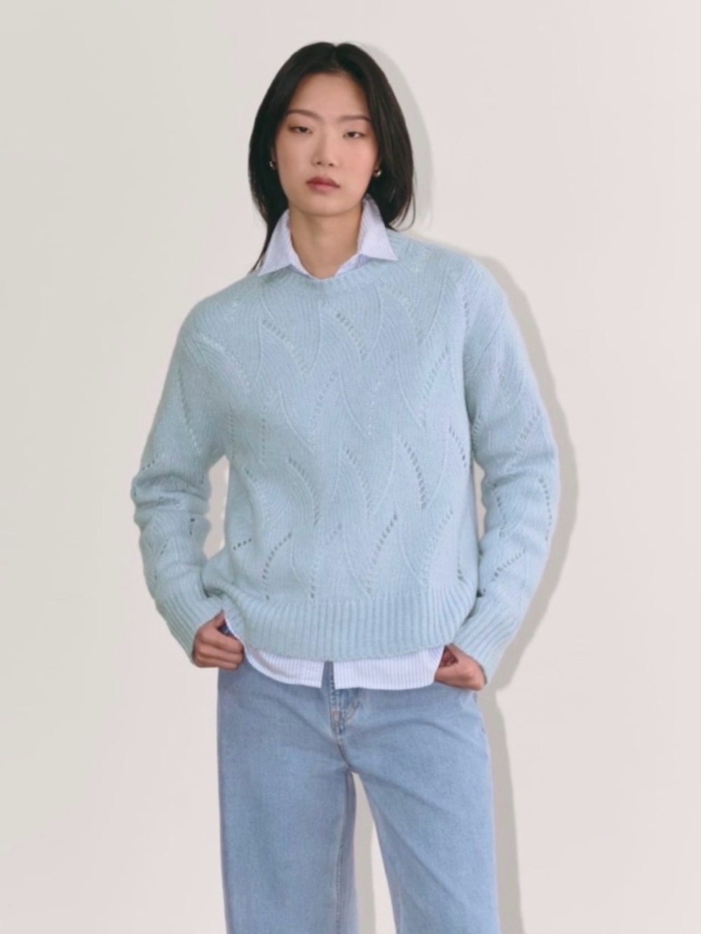 Everlane Cloud Pointelle Crewneck Sweater
